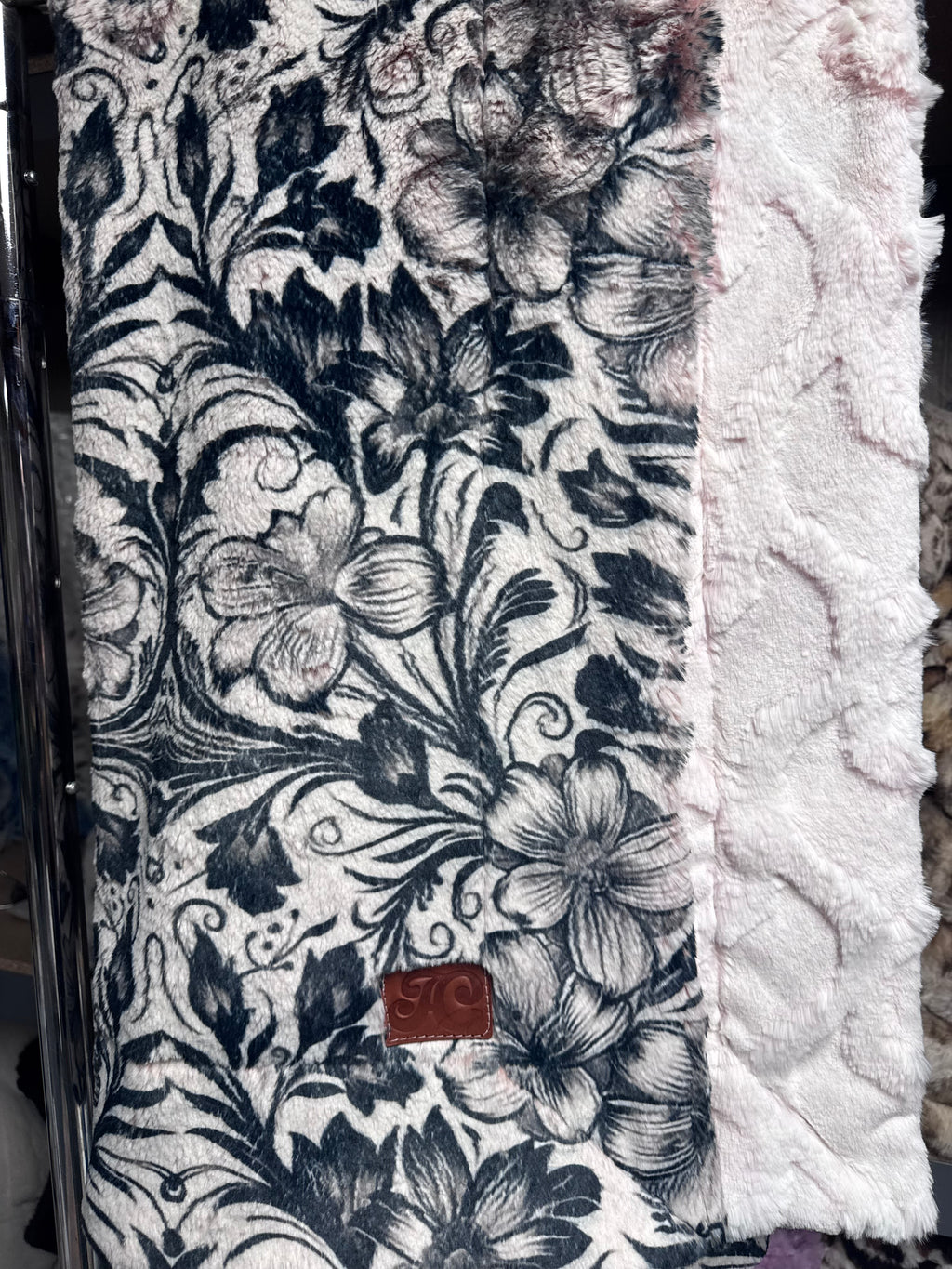 Throw tooled leather on kodi/ pink Bailey bunny