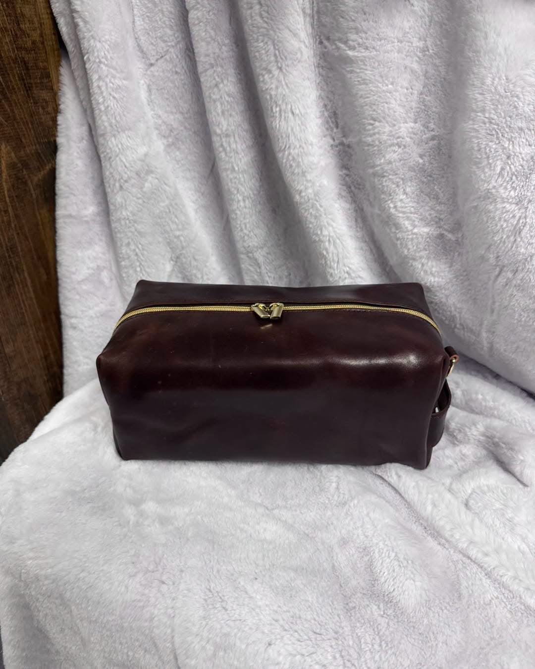 Full grain leather boxy bag brown harness
