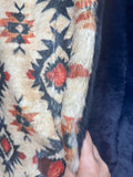 Throw Aztec printed on Siberian/ navy Siberian