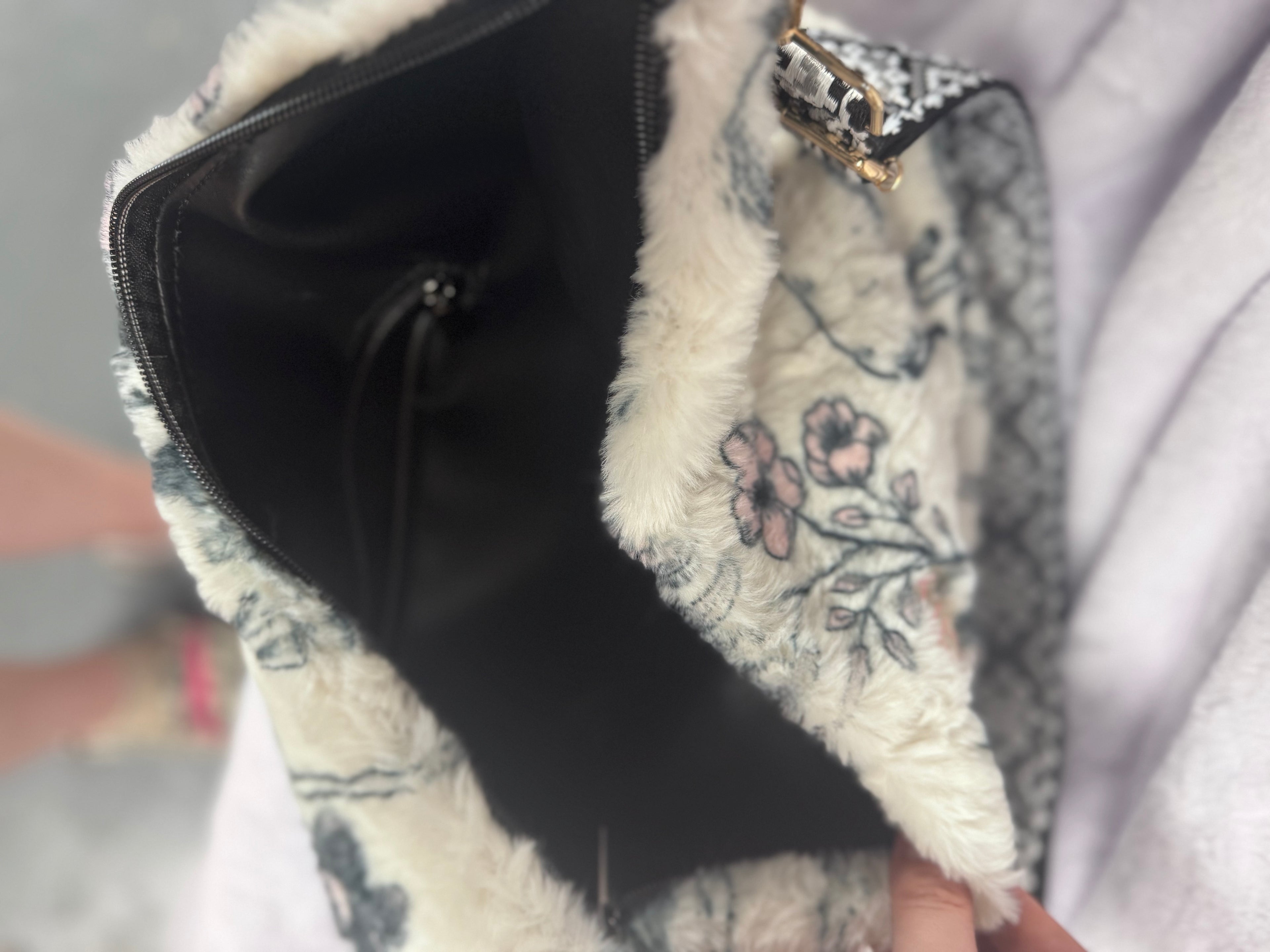 Western print on Malibu/ black vegan leather -Saddle cross body