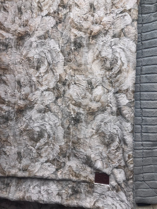 2x printed vintage floral on hide / silver Joey