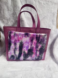 Full grain leather mini tote bag pink