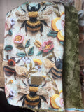 Dark sweater bees on blue frosty/ moss glacier