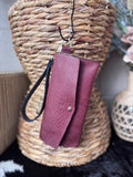 Burgundy clutch