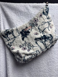 Western print on Malibu/ black vegan leather -Saddle cross body