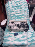 WAF Adult mint stripe lush cloud / hair on hide tricolor boxy