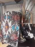 WAF aztec and leopard/ with large hair on hide tote